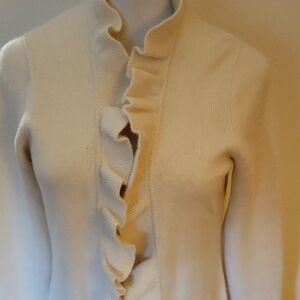 Kinross Cream Ruffle Cardigan